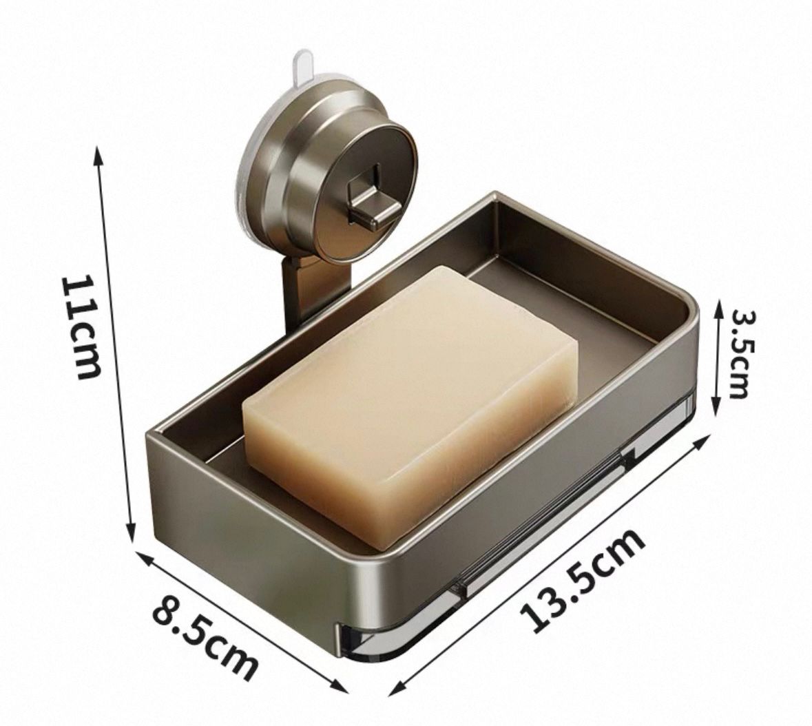Soap Holder with Water Tray (No drill, suction type)